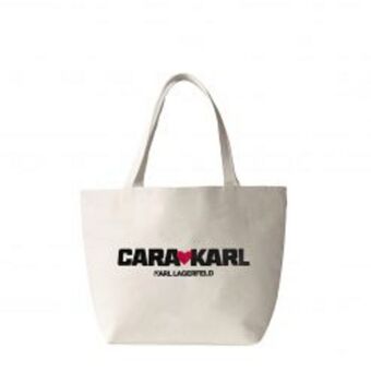 Cara loves karl canvas shopper -natural