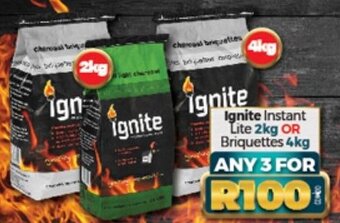 Take 'n Pay Ignite Instant Lite 2kg or Briquettes 4kg any 3 offer