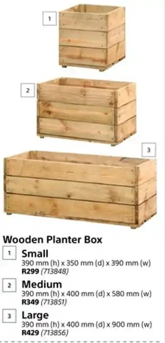 390mm x 350mm Wooden Planter Box Small