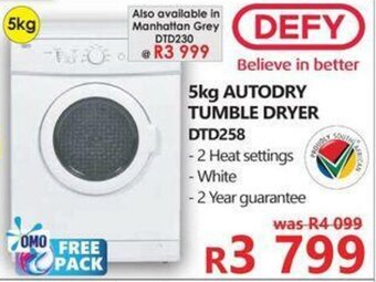 DEFY - 5kg Autodry Tumble Dryer - DTD258