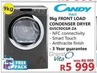 Candy Italy - 9kg Front Load Condenser Dryer - GVSC9DCGR-ZA