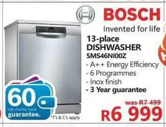Tafelberg Furnishers Bosch - 13-Place Dishwasher - SMS46NI00Z offer