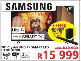 Tafelberg Furnishers Samsung - 70" Crystal UHD 4K Smart LED - UA70TU7000 offer
