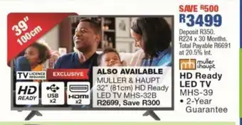 OK Furniture HD Ready LED TV - MHS-39 offer