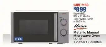 OK Furniture Univa - Metallic Manual Microwave Oven - U20M offer