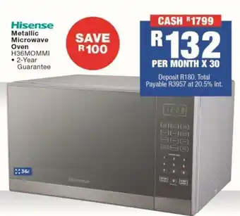 OK Furniture Hisense - Metallic Microwave Oven - H36MOMMI offer