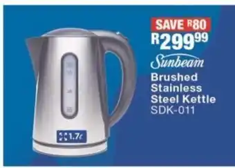OK Furniture Sunbeam - Brushed Stainless Steel Kettle - SDK-011 offer