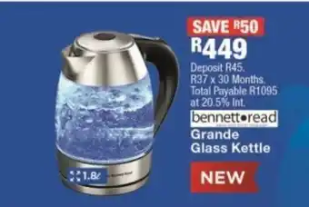 OK Furniture Bennett Read Grande Glass Kettle offer