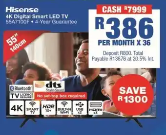 OK Furniture Hisense - 55" 4k Digital Smart LED Tv - 55A7100F offer