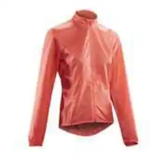 Decathlon Women's cycling rainproof jacket 100 - coral offer