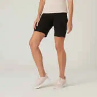 Decathlon Cotton fitness shorts fit+ straight cut - black offer