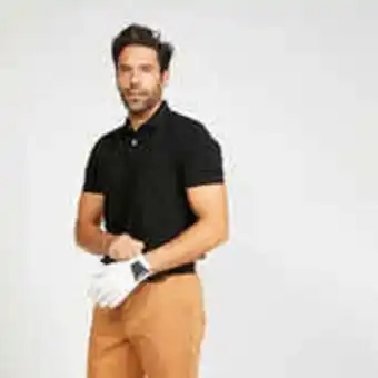 Decathlon Men's golf short-sleeved polo shirt mw100 black offer
