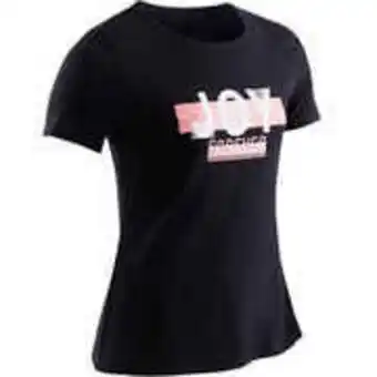 Decathlon Girls' short-sleeved gym t-shirt 100 - black/print offer