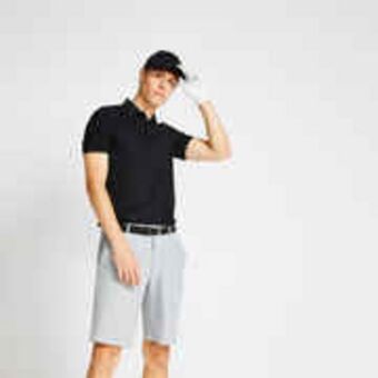 Decathlon Men's golf short-sleeved polo shirt ww500 black offer