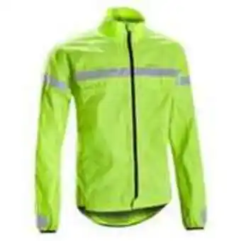Decathlon Men's long-sleeved showerproof road cycling jacket rc 120 visible en1150 offer