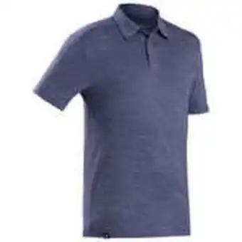 Decathlon Men's merino wool trekking travel polo shirt - travel 500 - blue offer