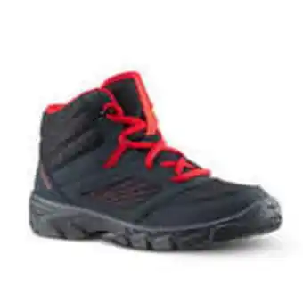 Decathlon Kids’ lace-up hiking shoes mh100 mid from size 2 to 5 dark grey offer