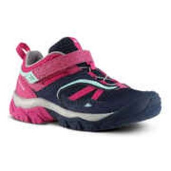 Decathlon Girls' walking shoes with rip-tab - pink/navy offer
