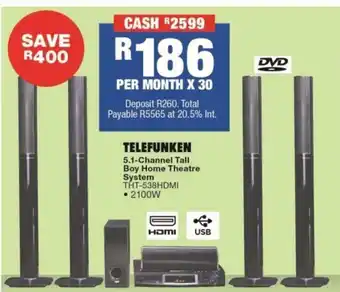 OK Furniture Telefunken 5.1-Channel Tall Theatre Boy Home Theatre System offer