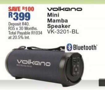 OK Furniture Volkano Mini Mamba Speaker - VK-3201-BL offer