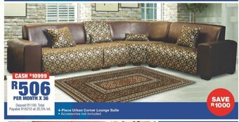 OK Furniture 4-Piece Urban Corner Lounge Suite offer