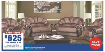 OK Furniture 4-Piece Royal Lounge Suite offer