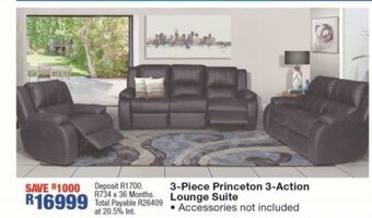 OK Furniture 3-Piece Princeton 3-Action Lounge Suite offer