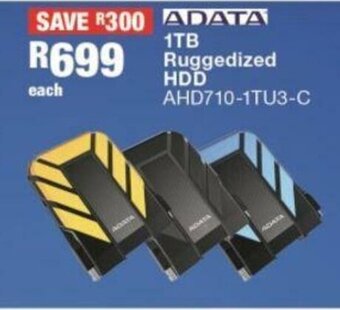 ADATA - 1TB Ruggedized HDD - AHD710-1TU3-C