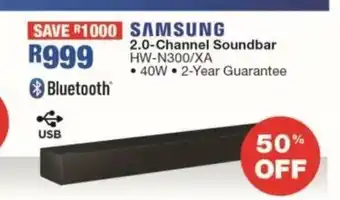 OK Furniture Samsung - 2.0-Channel Soundbar - HW-N300/XA offer