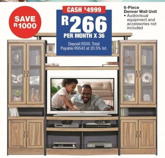 OK Furniture 6-Piece Denver Wall Unit offer
