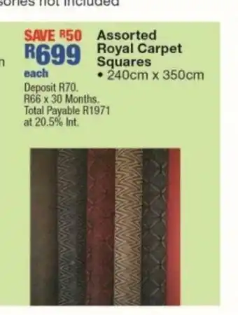 OK Furniture Assorted Royal Carpet Squares 240cm x 350cm offer