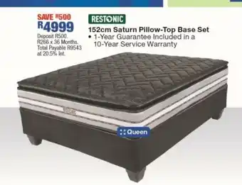 OK Furniture Restonic 152cm Saturn Pillow-Top Base Set offer