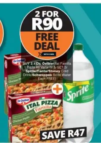Checkers Dr. Oetker Ital Familia Pizza All Variants x2 offer