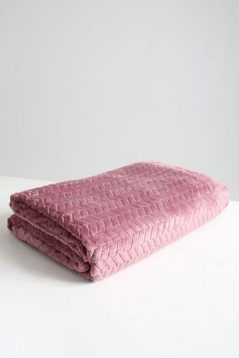 Sheet Street Embossed herringbone flannel blanket l200xw220cm offer