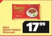 Usave Teeco tagless teabags-100 per pack offer