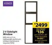 Builders Warehouse Kenzo 2v sidelight window-600mm x 2.1m offer