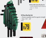 Builders Warehouse Mastercraft 10 piece hex key set offer