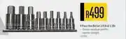 Builders Warehouse Mastercraft 9 piece hex bit set 3/8 dr & 1/2 dr offer