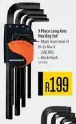 Builders Warehouse Mastercraft 9 piece long arm hex key set offer