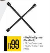 Builders Warehouse Mastercraft 4 way wheel spanner (black finish) offer