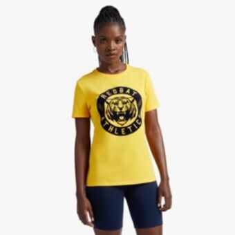 Sportscene Redbat athletics women's yellow t-shirt offer