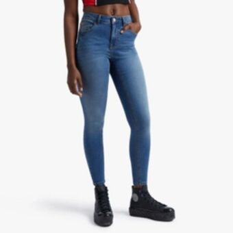 Sportscene Redbat women's medium wash skinny jeans offer