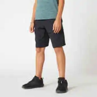 Decathlon Boys' breathable synthetic shorts w500 - black offer