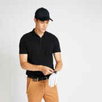 Men's golf short-sleeved polo shirt mw500 black