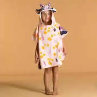 Decathlon Kid's bath poncho cotton - giraffe white pink offer