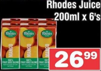 Rhodes Juice 200ml x 6's