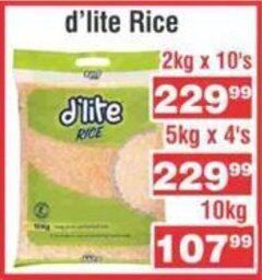 Advance Cash n Carry D'Lite Rice 2kg x 10's offer