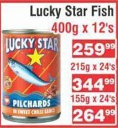 Advance Cash n Carry Lucky Star Pilchards 400g x 12's offer
