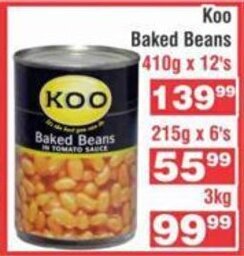 Advance Cash n Carry Koo Baked Beans 410g x 12's offer