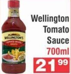 Advance Cash n Carry Wellington Tomato Sauce 700ml offer